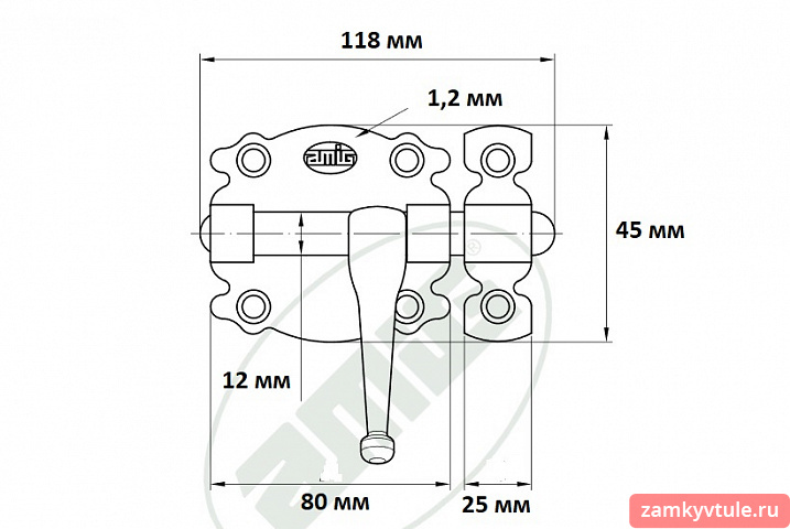 Задвижка AMIG 484-80 (черный)