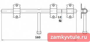 Задвижка AMIG 584-160 (черный)