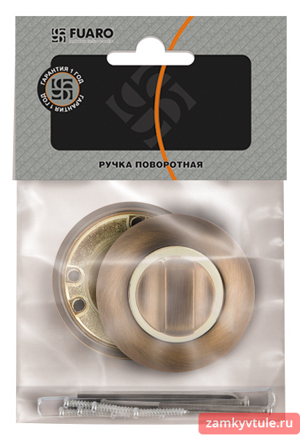 Ручка поворотная FUARO WC-BK6.R.RM54 AB/GP-7 (матовая бронза/золото)