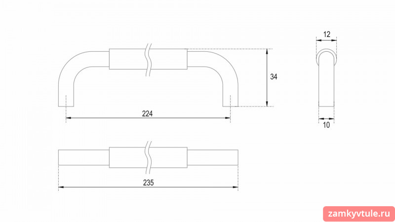 Ручка BOYARD RS 048 BL/SC.4/224