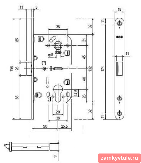 Замок ARCHIE LP 5112 СL 99 (матовый хром)
