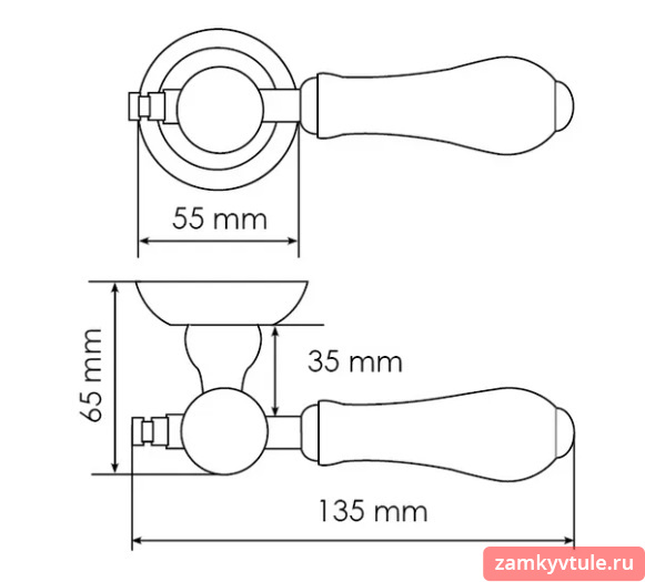 Ручки MORELLI MH-42 CLASSIC PG/W (золото/белый)