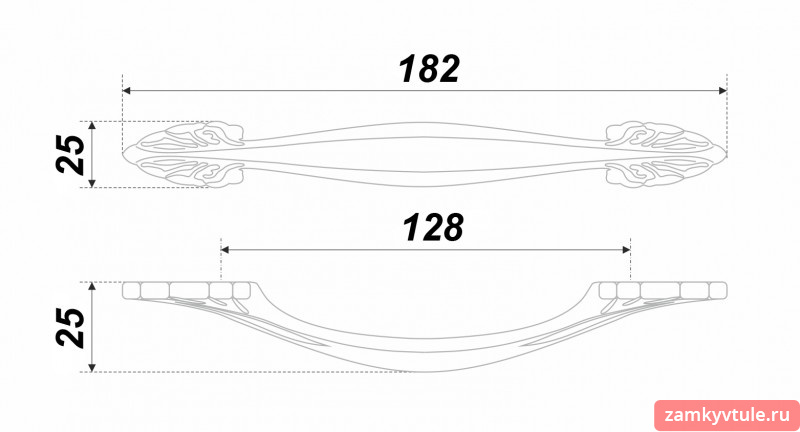Ручка BOYARD RS 472 CP/W.3/128