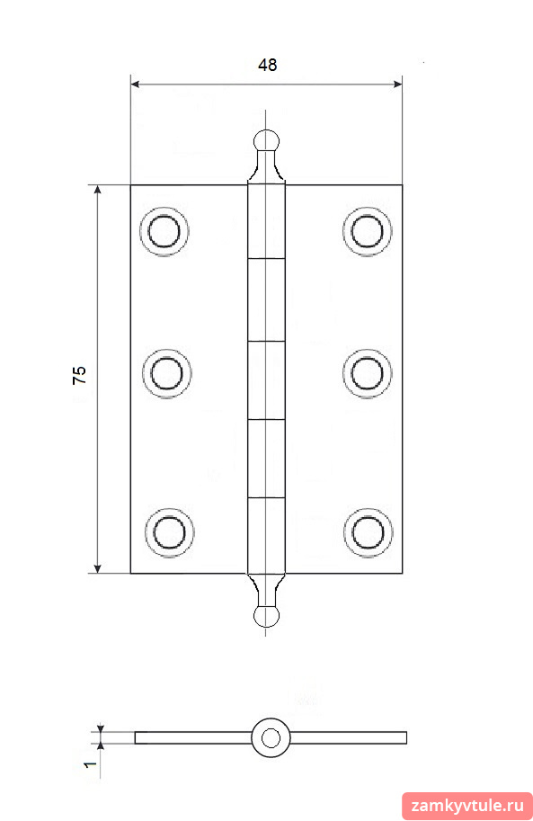 Петля АL 75 РВ (золото)