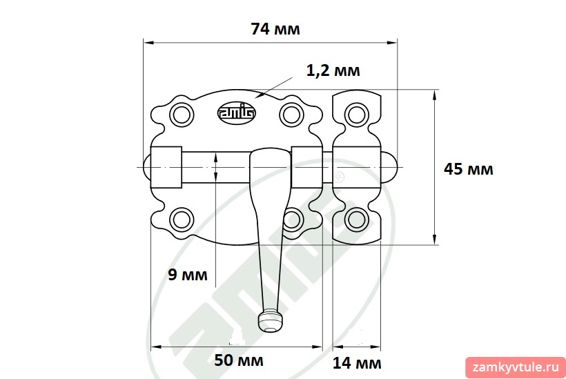 Задвижка AMIG 484-50 (черный)