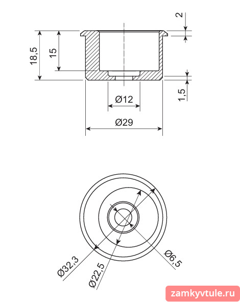 Эксцентрик Apecs AE-01-29/23-A-M (B2B)
