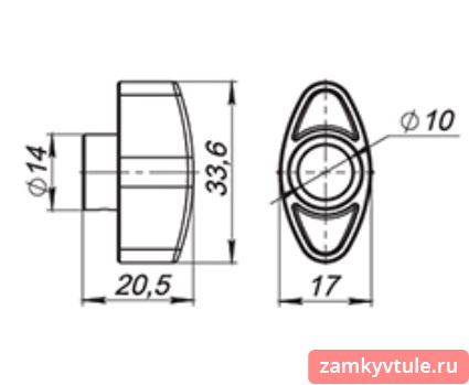 Вертушка для цилиндрового механизма PUNTO CB-Z-SN (матовый никель)