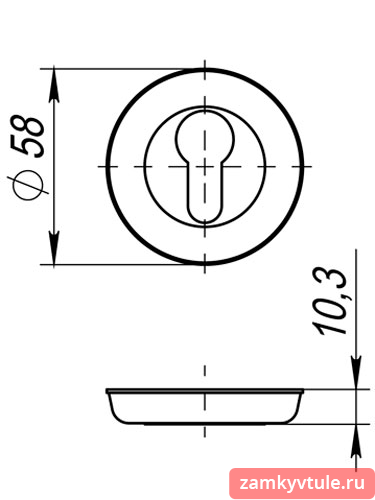 Накладка под цилиндр FUARO ET.R.SM58 (ET SM) AS-3 (античное серебро)