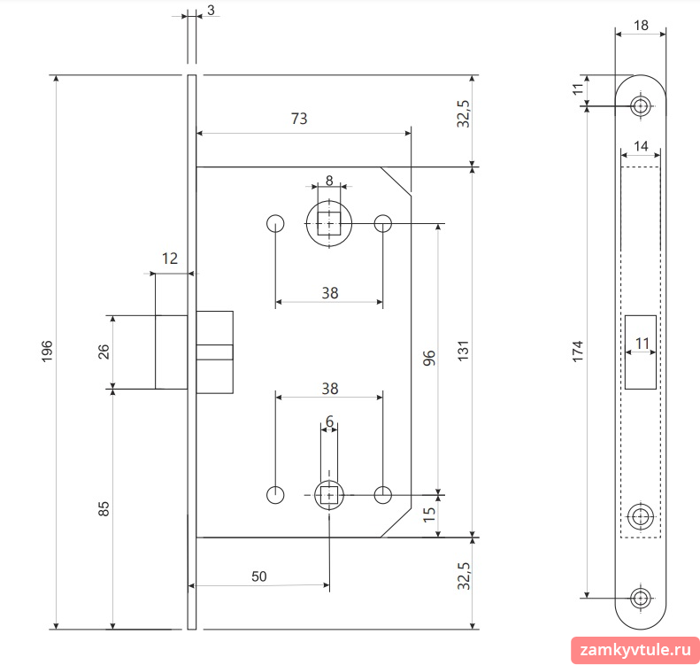 Защелка CODE DECO 5300-Р-WC-ВLM (черный)