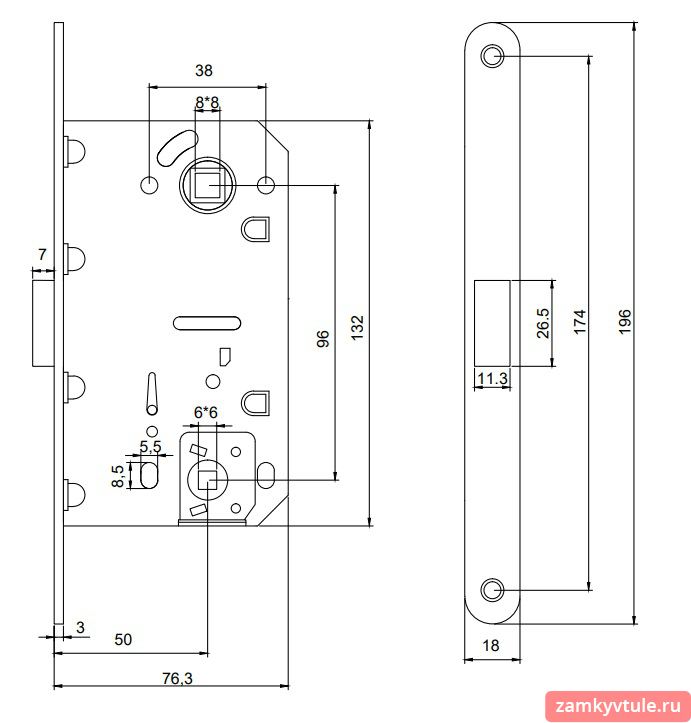 Защелка CODE DECO 5300-MC-WC-GMS (сатинированное золото)