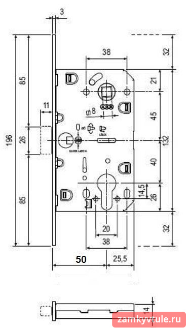 Замок AGB B06103.50.93.567 POLARIS (черный)