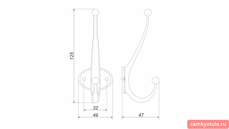 Крючок BOYARD K204.07BAZ.6