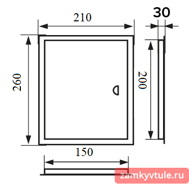 ЛТ1520М Люк металл ручка фланец 150*200/210*260