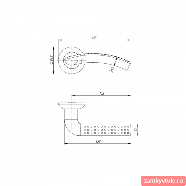 Ручка PUNTO R.TL54.LOGICA 140mm SN/CP-3 (матовый никель/хром)