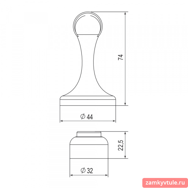 Упор магнит.PUNTO DSM-45 SN-3 (матовый никель)