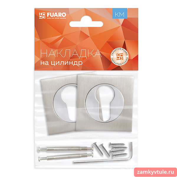 Накладка под цилиндр FUARO ET.K.KM52 (ET KM) SN/CP-3 (матовый никель/хром)