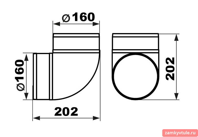 16 ККП 90 ° Колено пластик