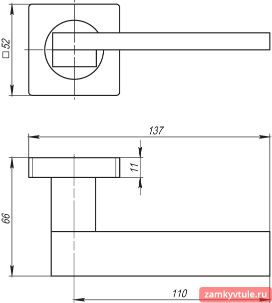 Ручка ARMADILLO SENA SQ002-21SN-3 (матовый никель)