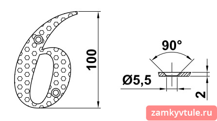 Цифра дверная AMIG "6" (чёрный)