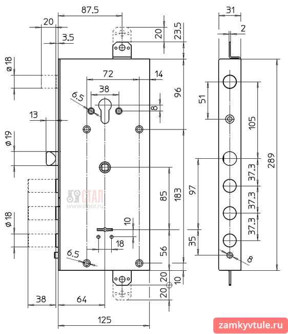 Замок ЗВ CISA 57736.28.А.0000.С5 корпус