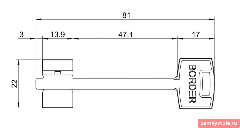 Замок врезной BORDER 76313 ЗВ 8-8У/13 (КЦП-81).У2