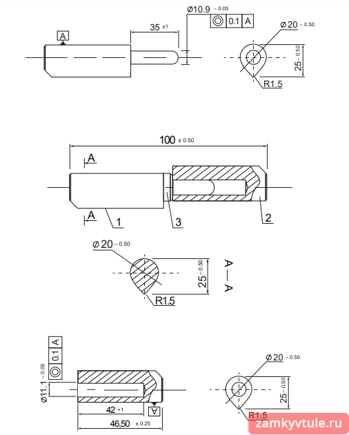 Петля гаражная APECS 100*20 В (капля)