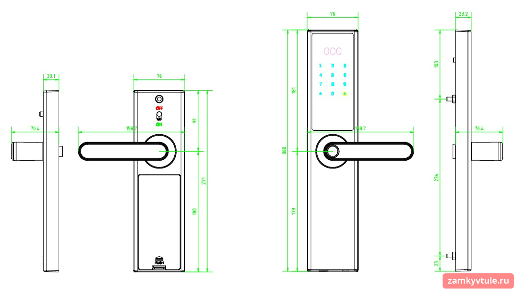 Умная ручка GIMMEL F 27 TTLOCK (черный)