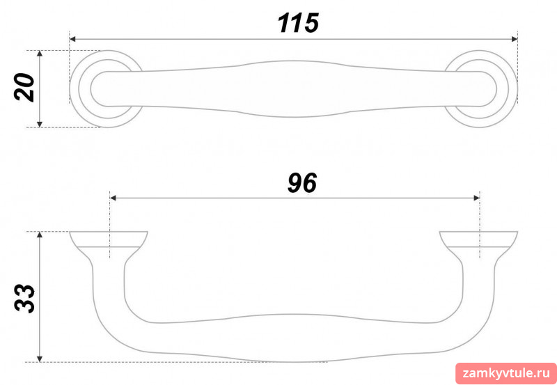 Ручка BOYARD RS 433 CP.4/96
