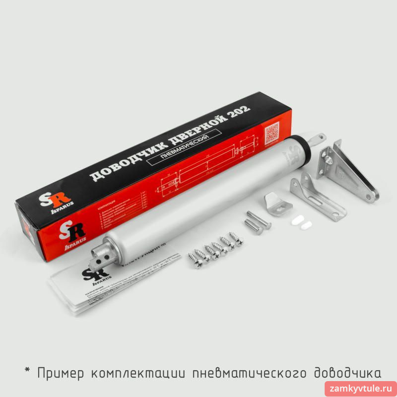 Доводчик NORA-M пневматический 202 (до 35 кг) (серебро)