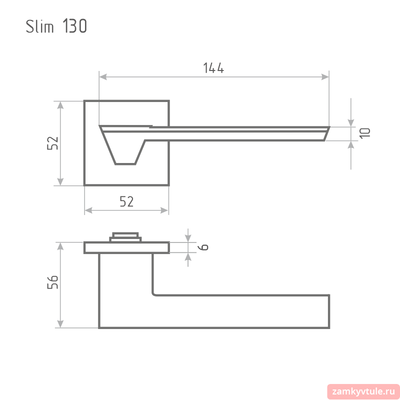 Ручка NORA-M Slim 130К (хром)