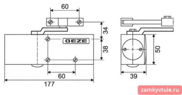 Доводчик GEZE TS 1500 (серебро)