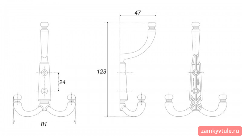 Крючок BOYARD K350MAB.6