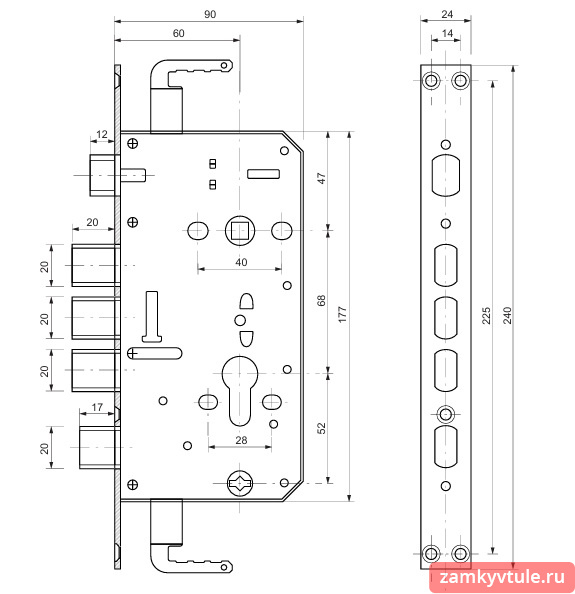 Замок ЗВ VANGER T-1-09А-CR
