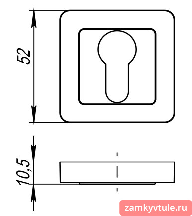 Накладка под цилиндр PUNTO ET.K.QR52 (ET QR) GR/CP-23 (графит/хром)