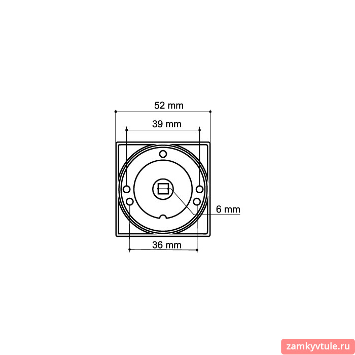 Ручка поворотная ARMADILLO BK6.K.SQ52 (BK6/SQ) CP-8 (хром)