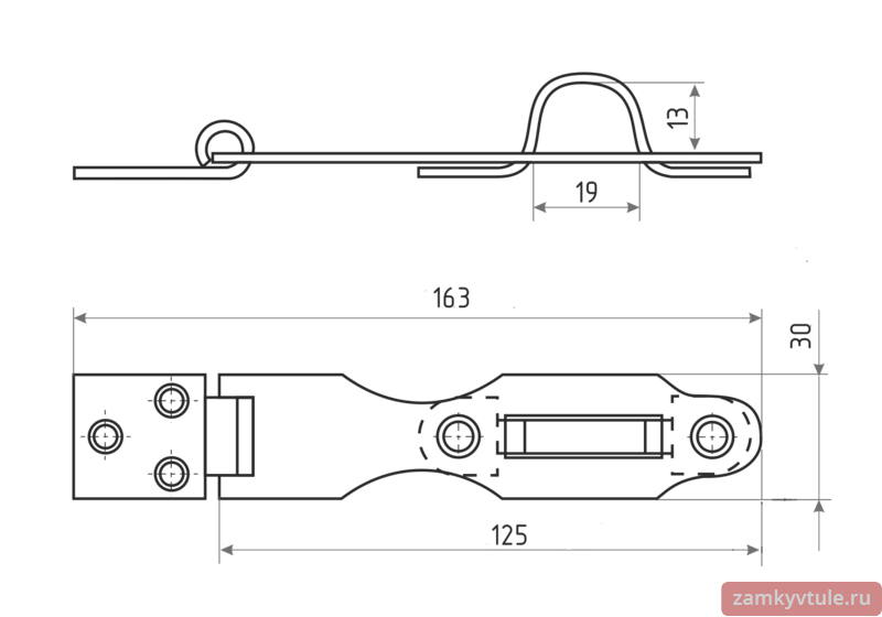 Накладка дверная НД1 (L-125мм) цинк