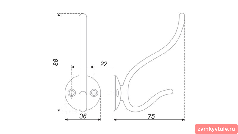 Крючок BOYARD K208CP.6