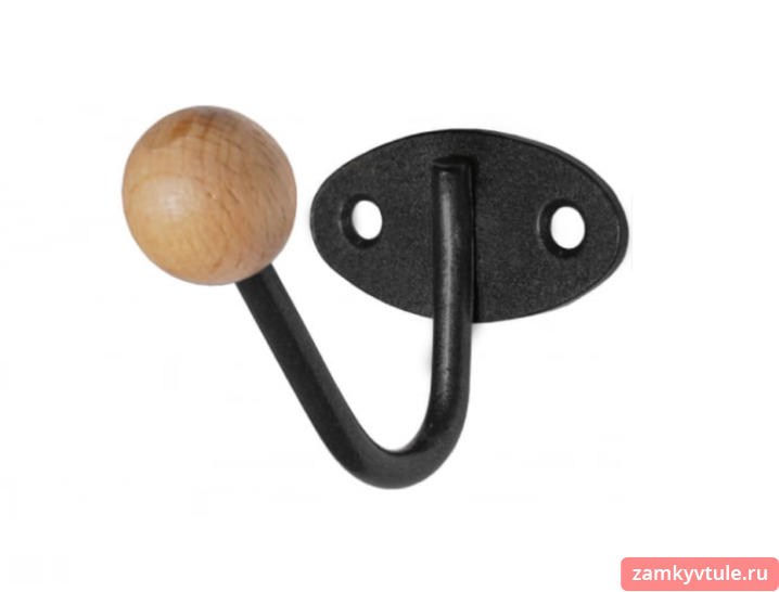 Крючок ТРИБАТРОН КВД-1 с деревянным шариком (черный муар)