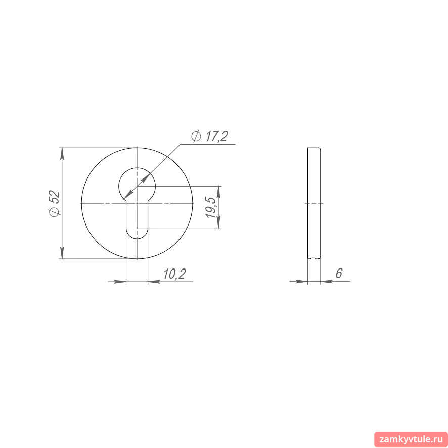 Накладка под цилиндр PUNTO ET.R.ARC.R52 (ET ARC) SN-3 (матовый никель)