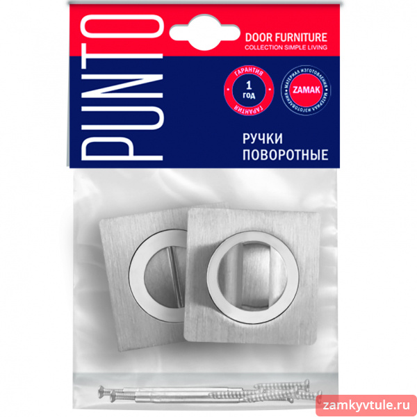 Ручка поворотная PUNTO WC-BK6.K.ZQ51 (BK6 ZQ) SN/CP-3 (матовый никель/хром)