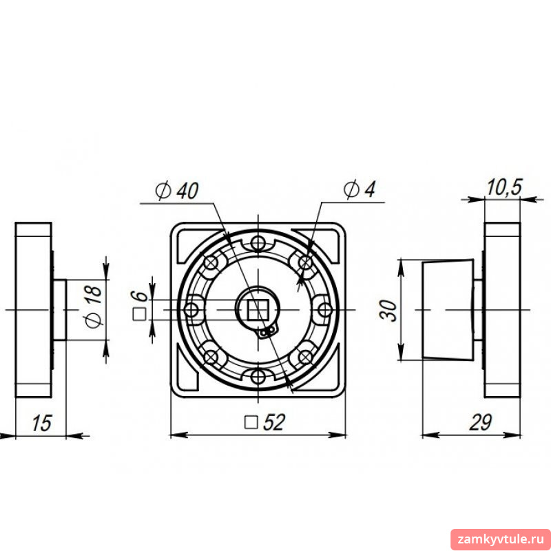 Ручка поворотная ARMADILLO BK6.K.SQ52 (BK6/SQ) SN-3 (матовый никель)