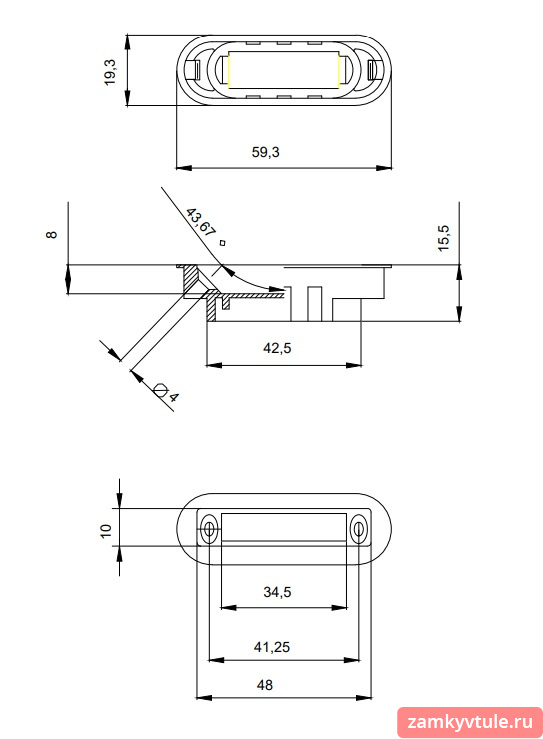 Замок врезной CODE DECO 5300-MC-CR (хром)