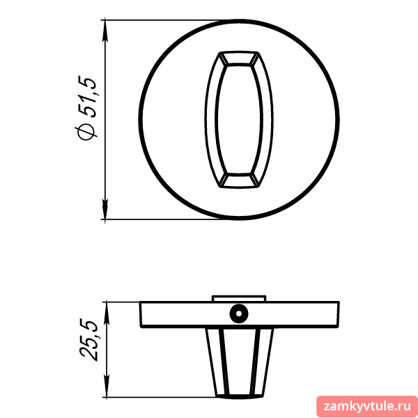 Ручка поворотная ARMADILLO BK6.R.URS52 (WC-BOLT BK6 URS) АВ-7 (бронза)