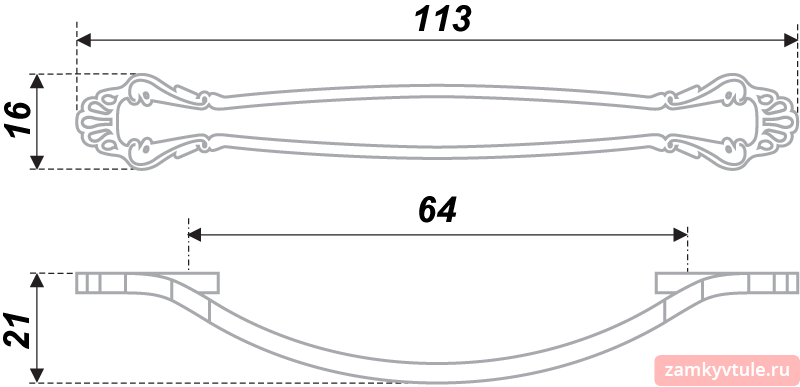 Ручка BOYARD RS 430 CP/W.4/64