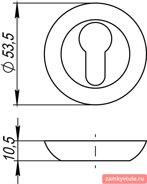 Накладка под цилиндр PUNTO ET.R.TL54 (ET TL) SG/GP-4 (матовое золото/золото)