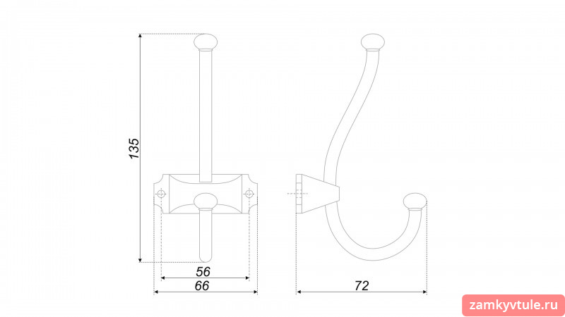 Крючок BOYARD K215BL.8