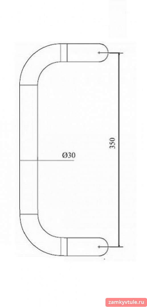 Ручка 350 мм RAL8019 (коричневый)