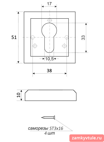 Накладка на цилиндр APECS WINDROSE DРC-18-GRF (графит)