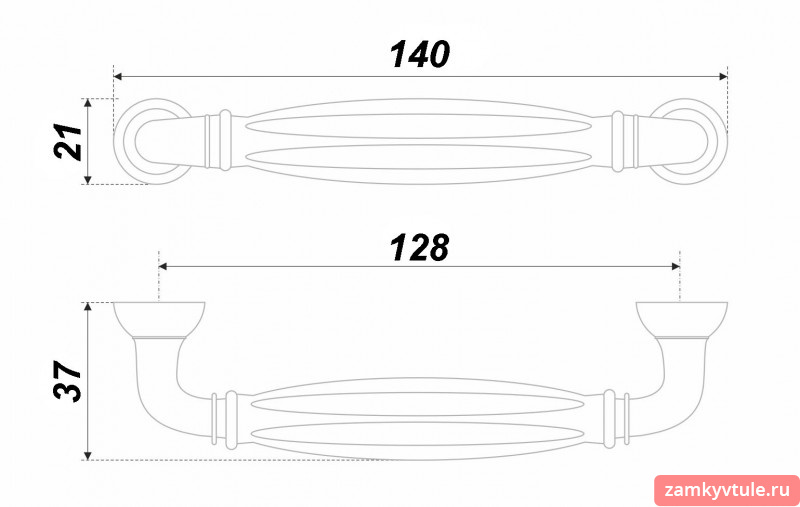 Ручка BOYARD RS 121 BAZ.4/128W