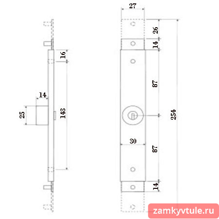 Замок для роллет APECS RSL-30x120